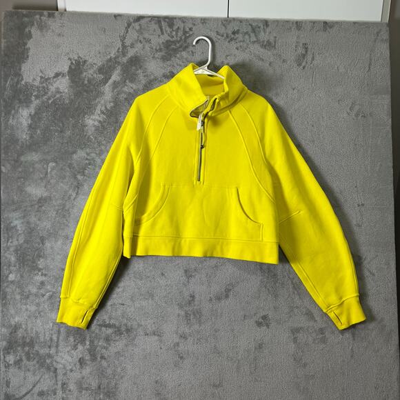 lululemon athletica Tops - Lululemon Scuba Oversized Funnel Neck Half Zip Sonic Yellow Size M/L Athleisure